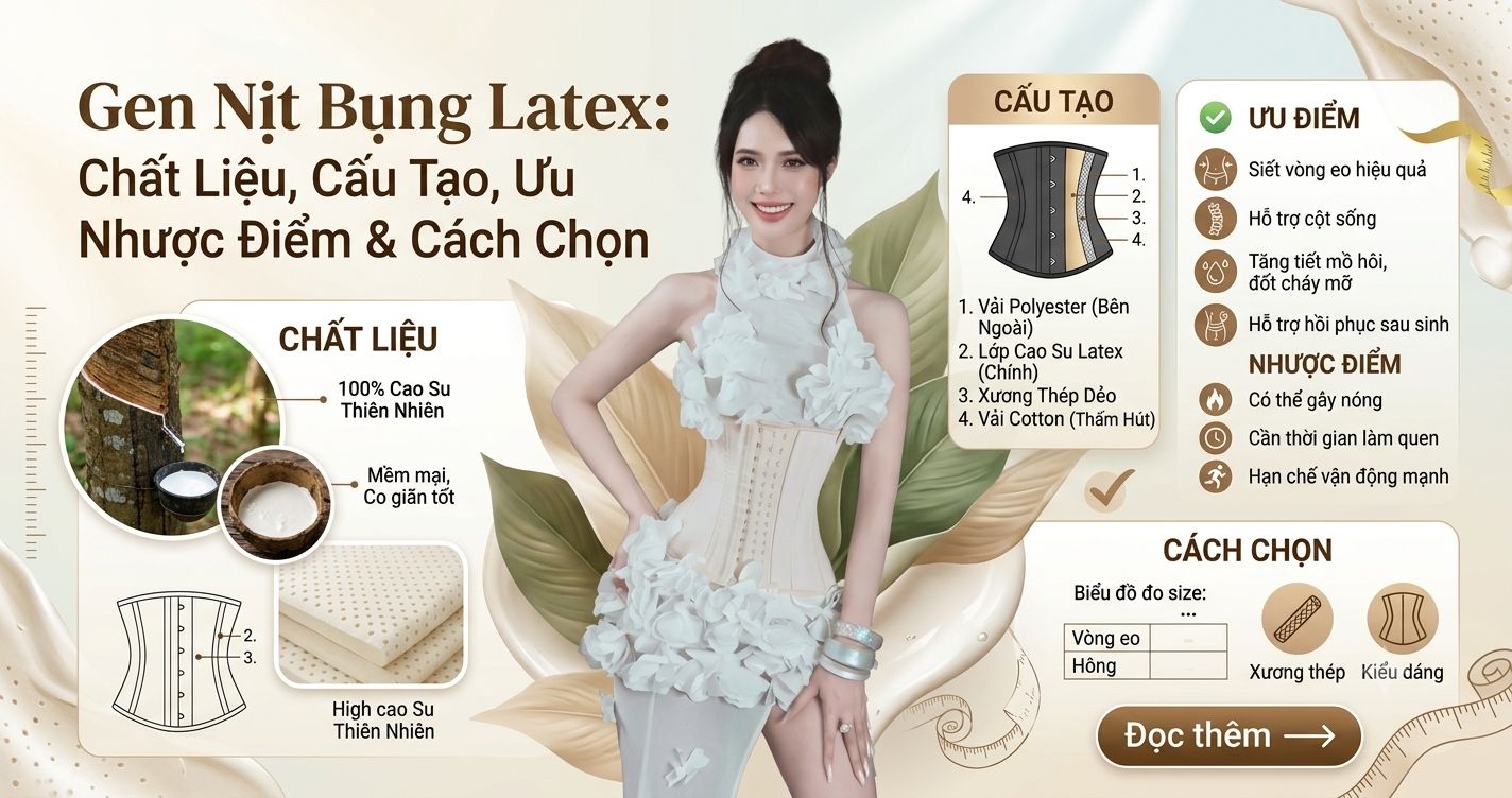 Gen nịt bụng Latex: chất liệu, cấu tạo và cách chọn